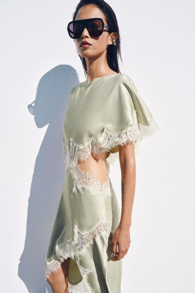 Sage Whisper Midi Dress Main Image