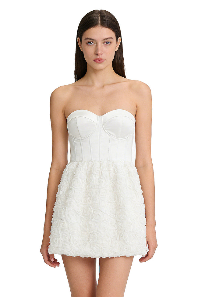 White Rose Corset Bandeau Mini Dress Main Image