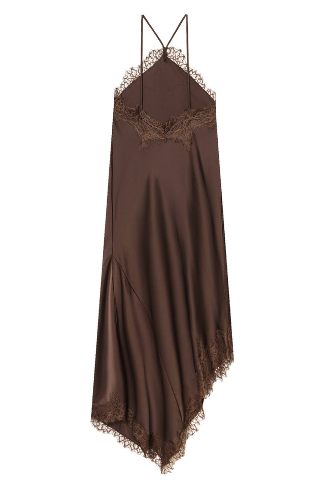 Cocoa Lace Halter Midi Dress Main Image