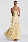 Champagne Satin Maxi Dress