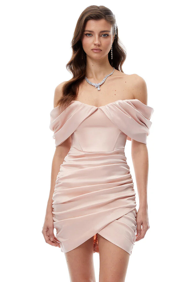 Blush Satin Corset Mini Dress Main Image