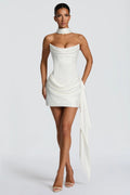 White Satin Corset Mini Dress