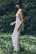 Polka Dot Halter Maxi Dress