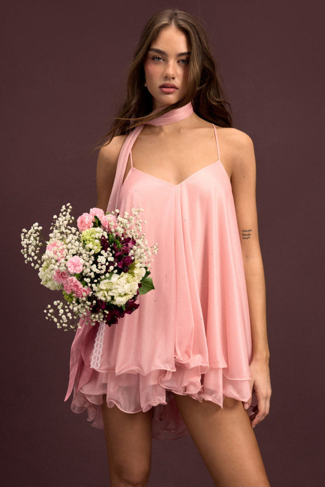 Blush Sparkle Mini Dress Hover Image