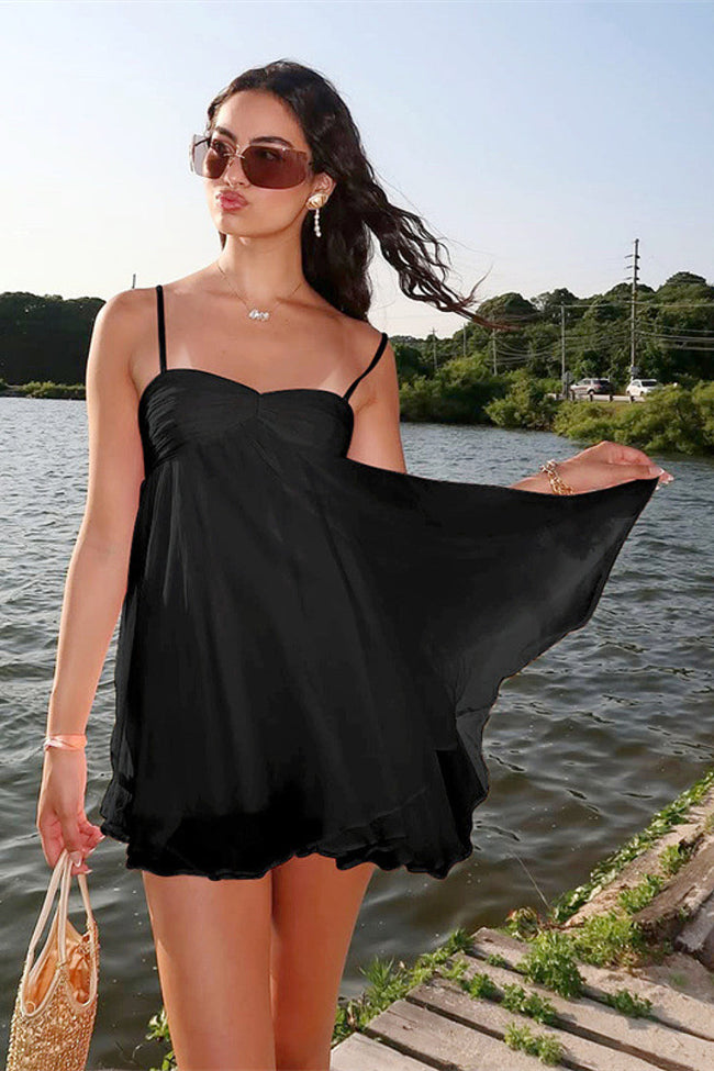 Noir Babydoll Mini Dress Main Image