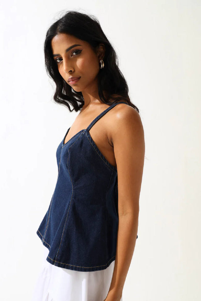 Denim Corset Cami Top Main Image