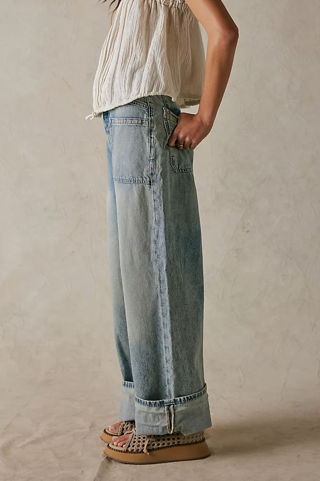 Light Blue Cargo Jeans Main Image