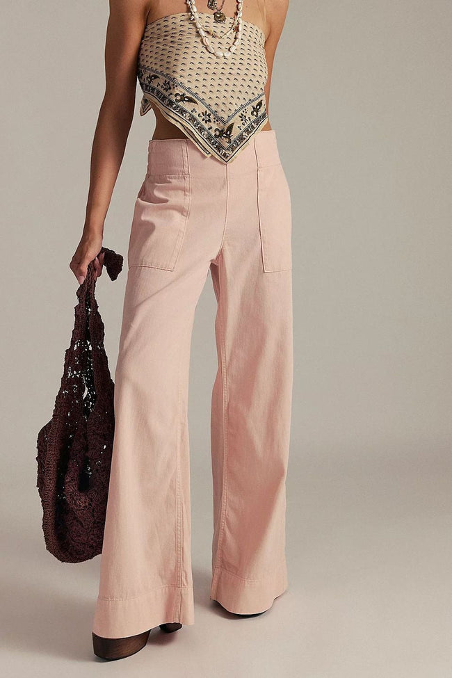 Pink Wide Leg Jeans Hover Image