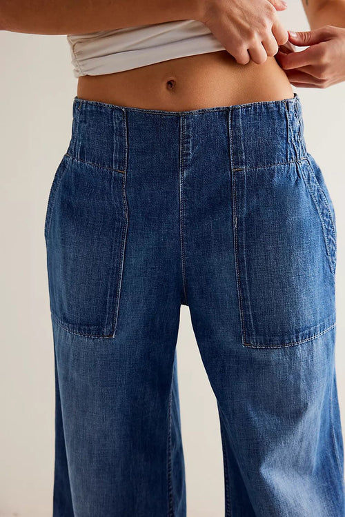 Blue Wide Leg Jeans