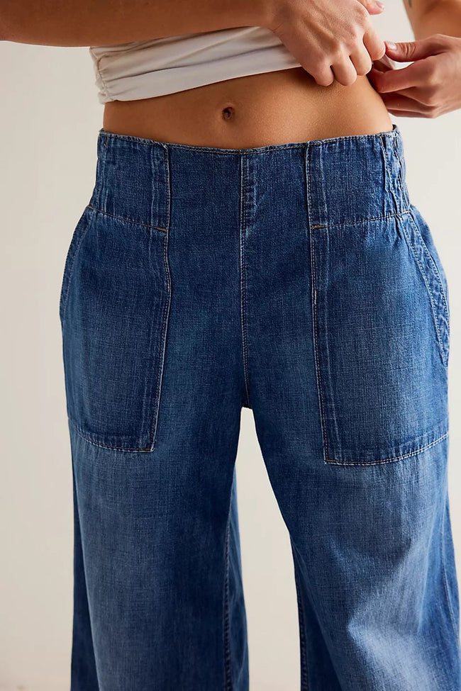 Blue Wide Leg Jeans Main Image