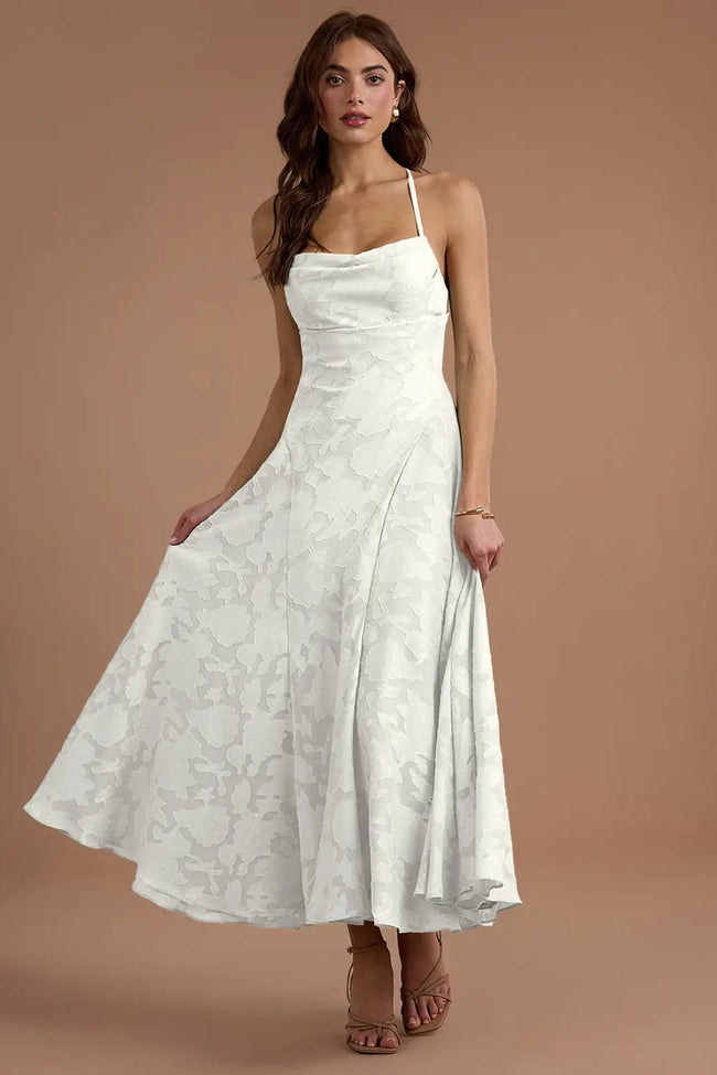 White Burnout Maxi Dress Main Image