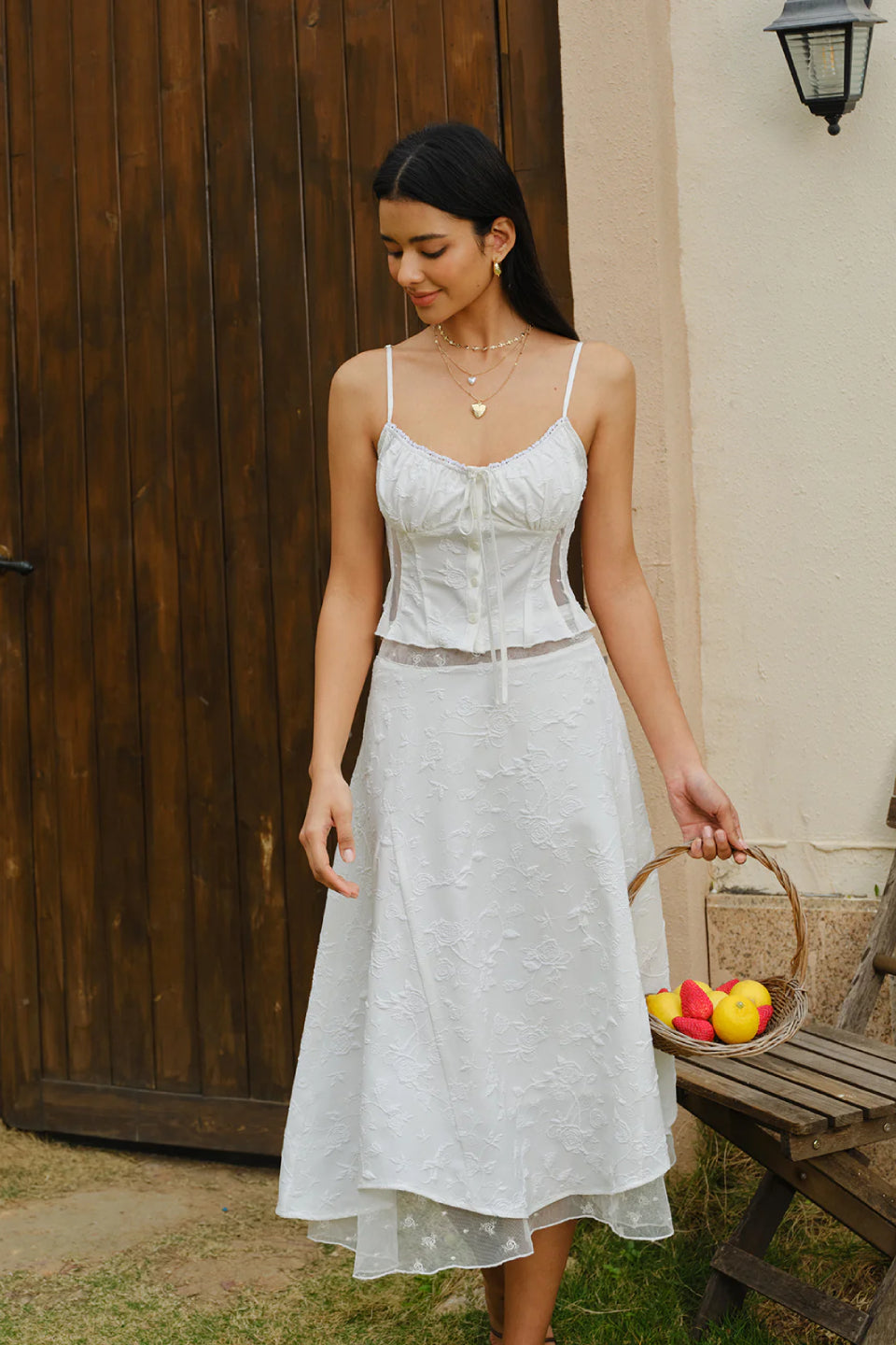 Ivory Bloom Corset Top