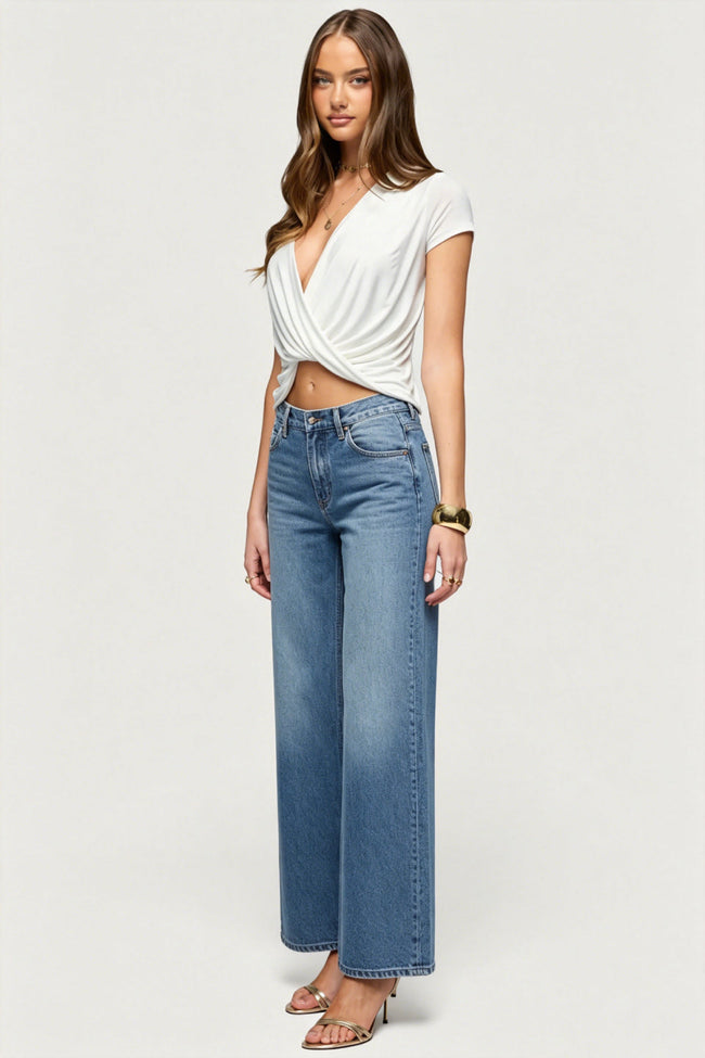 Soft Wrap Crop Top Main Image