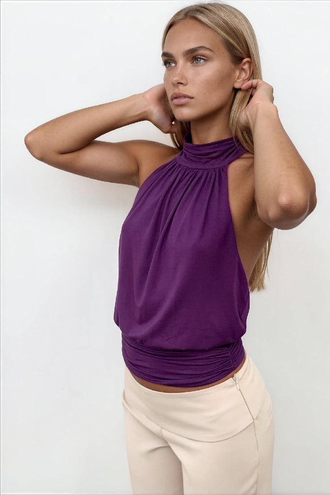 Amethyst Cowl Halter Top Main Image
