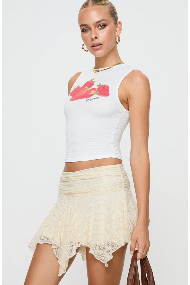 Ivory Lace Mini Skort Main Image