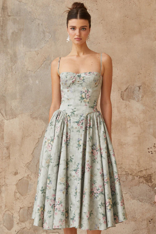 Sage Garden Soirée Midi Dress Main Image