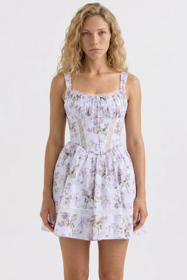 Lavender Picnic Mini Dress Hover Image