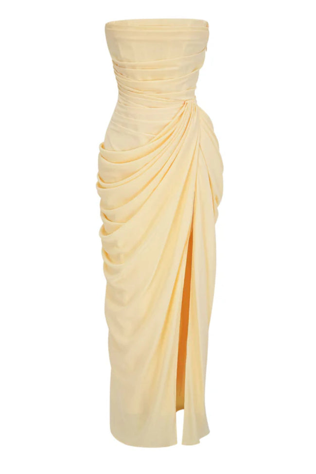 Yellow Strapless Maxi Dress Main Image