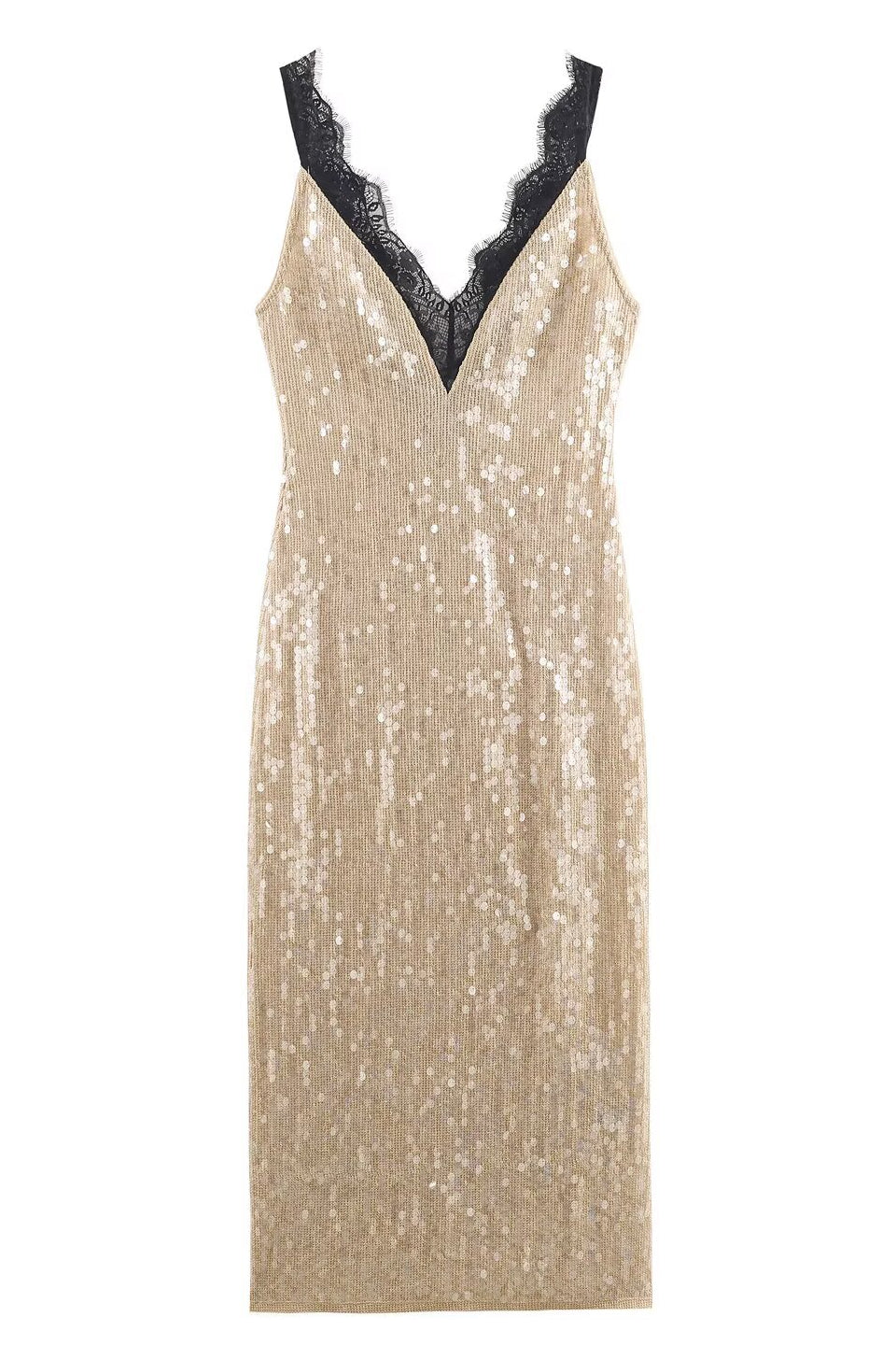 Golden Midnight Midi Dress
